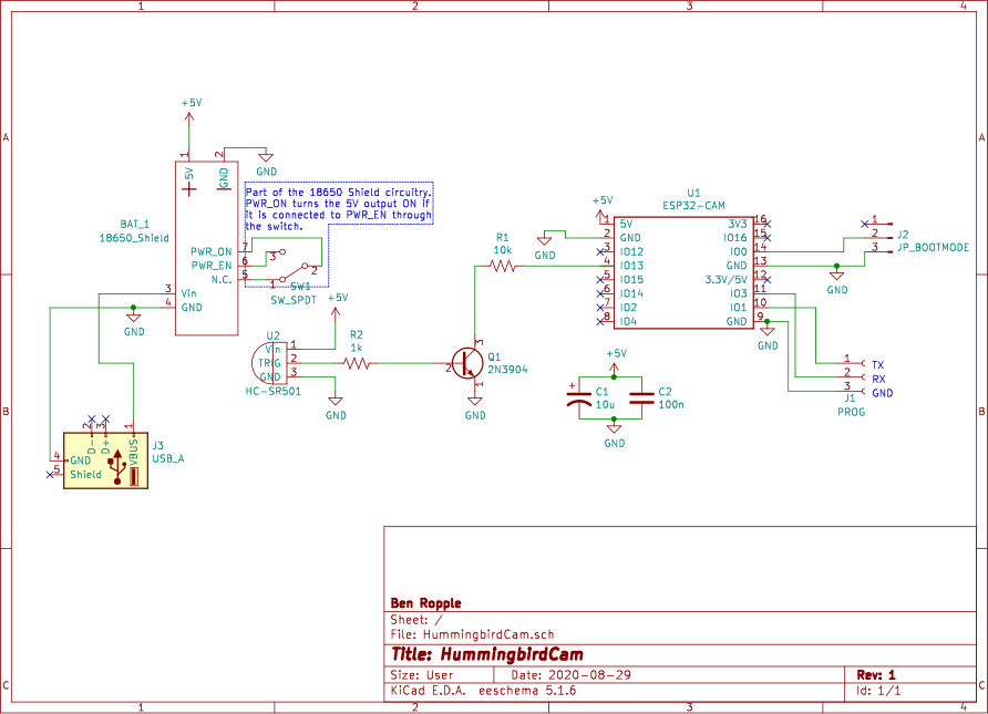 Hummingbird Cam Schematics