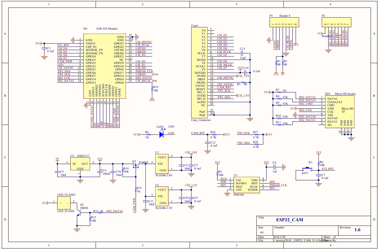 ESP32-CAM Schematic